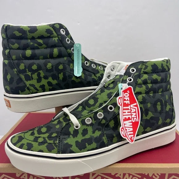 Vans Men’s COMFYCUSH Sk8-Hi Leopard Cactus/Skarab Sneakers Camo High-Tops
